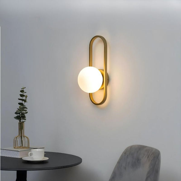 Applique da Parete Lampadina Attacco G9 - Sfera in Vetro Bianco